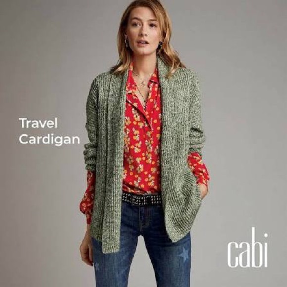 Cabi 3892 Travel Cardigan Sweater Green Open Front Size S NWOT - Picture 8 of 9